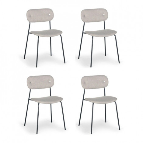 Lot de 4 Chaises Design "Tyler" 80cm Beige|Chaise|Paris Prix