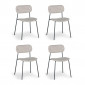 Lot de 4 Chaises Design "Tyler" 80cm Beige|Chaise|Paris Prix