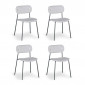 Lot de 4 Chaises Design "Tyler" 80cm Gris|Chaise|Paris Prix