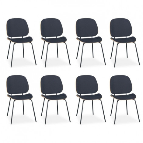 Lot de 8 Chaises Design "Alain" 81cm Noir|Chaise|Paris Prix