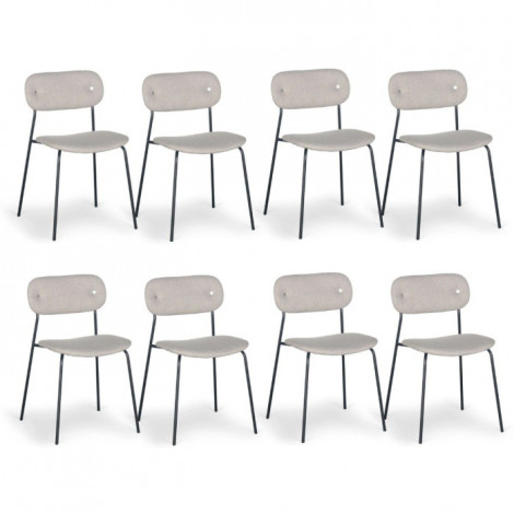 Lot de 8 Chaises Design "Tyler" 80cm Beige|Chaise|Paris Prix