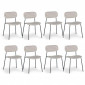 Lot de 8 Chaises Design "Tyler" 80cm Beige|Chaise|Paris Prix