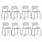 Lot de 8 Chaises Design "Tyler" 80cm Gris|Chaise|Paris Prix