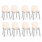 Lot de 8 Chaises Design Bouclette "Vincent" 80cm Crème|Chaise|Paris Prix