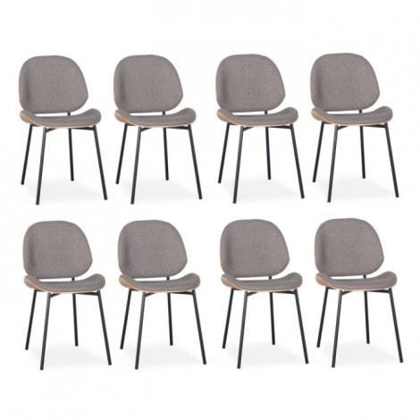 Lot de 8 Chaises Design Bouclette "Vincent" 80cm Gris|Chaise|Paris Prix