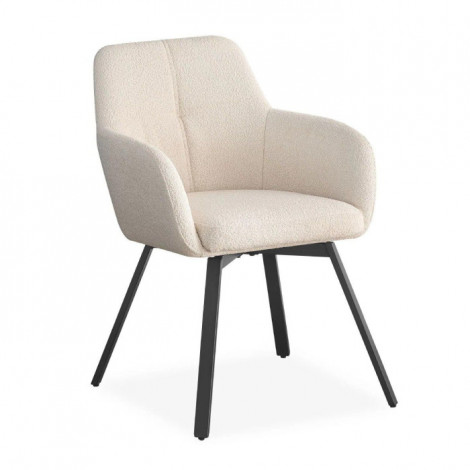 Chaise Design Bouclette "Ralph" 86cm Crème|Chaise|Paris Prix
