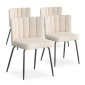 Lot de 4 Chaises Design Bouclette "Irina" 79cm Crème|Chaise|Paris Prix