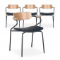 Lot de 4 Chaises Design "Lexi" 74cm Noir|Chaise|Paris Prix