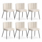 Lot de 6 Chaises Design Bouclette "Irina" 79cm Crème|Chaise|Paris Prix