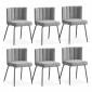 Lot de 6 Chaises Design Bouclette "Irina" 79cm Gris|Chaise|Paris Prix