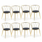 Lot de 8 Chaises Design Velours "Demoka" 74cm Noir|Chaise|Paris Prix