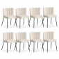 Lot de 8 Chaises Design Bouclette "Irina" 79cm Crème|Chaise|Paris Prix