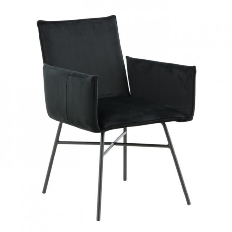 Chaise Design en velours "Petra" 87cm Noir|Chaise|Paris Prix