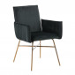 Chaise Design en velours "Petra" 87cm Noir & Cuivre|Chaise|Paris Prix