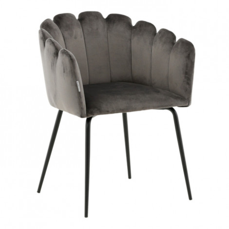 Chaise en Velours "Limhamn" 76cm Gris|Chaise|Paris Prix