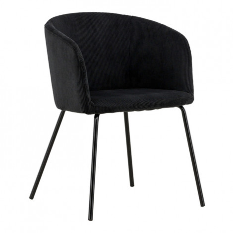 Chaise en Velours Côtelé "Berit" 78cm Noir|Chaise|Paris Prix