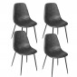 Lot de 4 Chaises Métal "Vladi" 82cm Gris|Chaise|Paris Prix