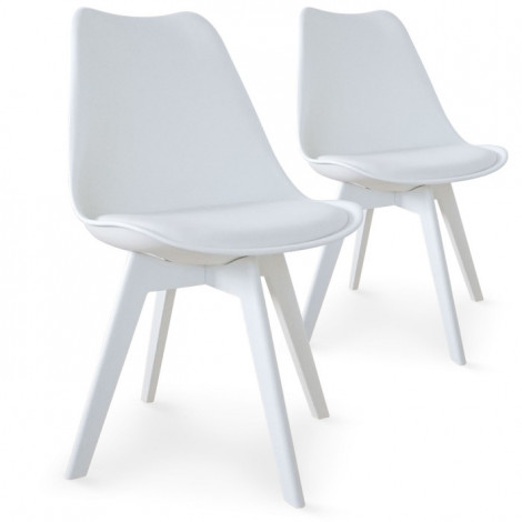 Lot de 2 Chaises Design "Maélia" 82cm Blanc|Chaise|Paris Prix