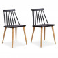 Lot de 2 Chaises Scandinave "Beaune" 77cm Noir|Chaise|Paris Prix