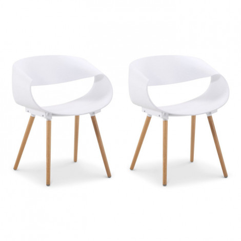 Lot de 2 Chaises Scandinave "Jordana" 64cm Blanc|Chaise|Paris Prix