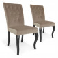 Lot de 2 Chaises Design Velours "Lucky" 106cm Taupe|Chaise|Paris Prix