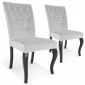 Lot de 2 Chaises Design Velours "Lucky" 106cm Gris|Chaise|Paris Prix