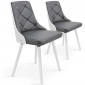 Lot de 2 Chaises Scandinave "Cargo" 79cm Gris & Blanc|Chaise|Paris Prix