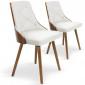 Lot de 2 Chaises Scandinave "Cargo" 79cm Noisette & Blanc|Chaise|Paris Prix