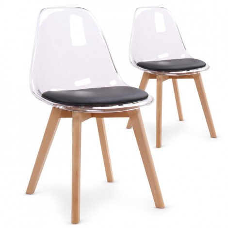 Lot de 2 Chaises Scandinave "Flaubert" 84cm Noir|Chaise|Paris Prix
