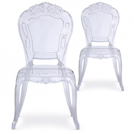 Lot de 2 Chaises Royales "Heighness" 107cm Transparent|Chaise|Paris Prix