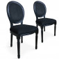 Lot de 2 Chaises Médaillon Velours "Versailles" 96cm Noir|Chaise|Paris Prix