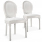 Lot de 2 Chaises Médaillon "Versailles" 96cm Blanc|Chaise|Paris Prix