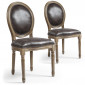 Lot de 2 Chaises Médaillon "Versailles" 96cm Marron Vielli|Chaise|Paris Prix