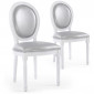 Lot de 2 Chaises Médaillon "Versailles" 96cm Argent|Chaise|Paris Prix