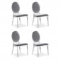 Lot de 4 Chaises Médaillon Velours "Tatianna" 90cm Argent|Chaise|Paris Prix