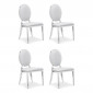 Lot de 4 Chaises Médaillon "Tatianna" 90cm Blanc|Chaise|Paris Prix