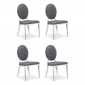 Lot de 4 Chaises Médaillon "Tatianna" 90cm Gris|Chaise|Paris Prix