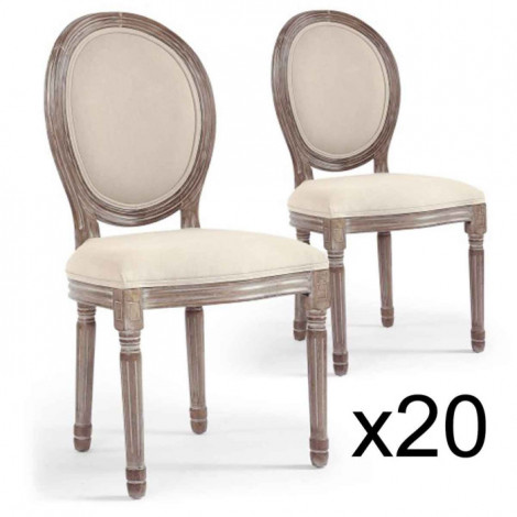 Lot de 20 Chaises Médaillon "Versailles" 96cm Beige|Chaise|Paris Prix