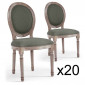 Lot de 20 Chaises Médaillon Tissu "Versailles" 96cm Gris|Chaise|Paris Prix