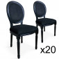 Lot de 20 Chaises Médaillon Velours "Versailles" 96cm Noir|Chaise|Paris Prix
