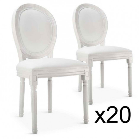 Lot de 20 Chaises Médaillon "Versailles" 96cm Blanc|Chaise|Paris Prix