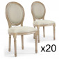 Lot de 20 Chaises Médaillon Tissu "Versailles" 96cm Beige|Chaise|Paris Prix