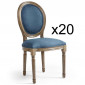 Lot de 20 Chaises Médaillon Tissu "Versailles" 96cm Bleu|Chaise|Paris Prix