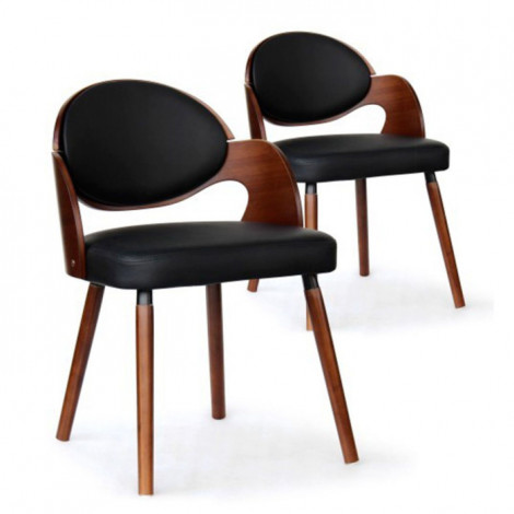 Lot de 2 Chaises Design "Kadoa" 72cm Noisette & Noir|Chaise|Paris Prix