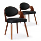 Lot de 2 Chaises Design "Kadoa" 72cm Noisette & Noir|Chaise|Paris Prix