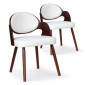 Lot de 2 Chaises Design "Kadoa" 72cm Noisette & Blanc|Chaise|Paris Prix