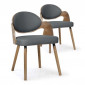 Lot de 2 Chaises Design "Kadoa" 72cm Gris & Bois Vintage|Chaise|Paris Prix