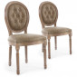 Lot de 2 Chaises Médaillon Capitonné "Quing" 96cm Taupe|Chaise|Paris Prix