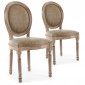 Lot de 2 Chaises Médaillon "Quing" 96cm Taupe|Chaise|Paris Prix