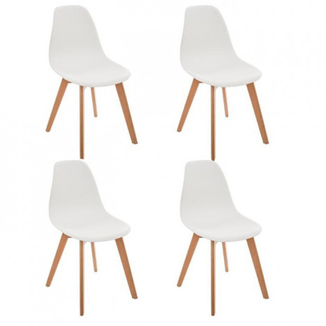 Lot de 4 Chaises Enfant "Scandinave" 58cm Blanc|Chaise|Paris Prix